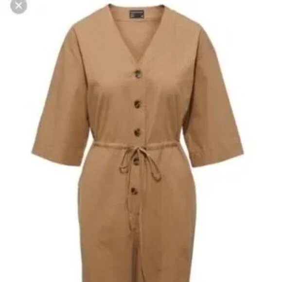 Women's Frank and Oak The Kapok Jumpsuit Cotton Blend Short Sleeve V-Neck Size M - Picture 3 of 8